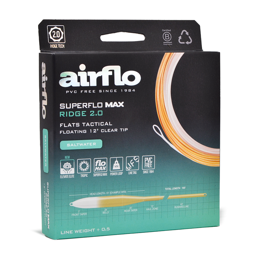 SUPERFLO RIDGE 2.0 FLATS TACTICAL TAPER 12' CLEAR TIP | Airflo