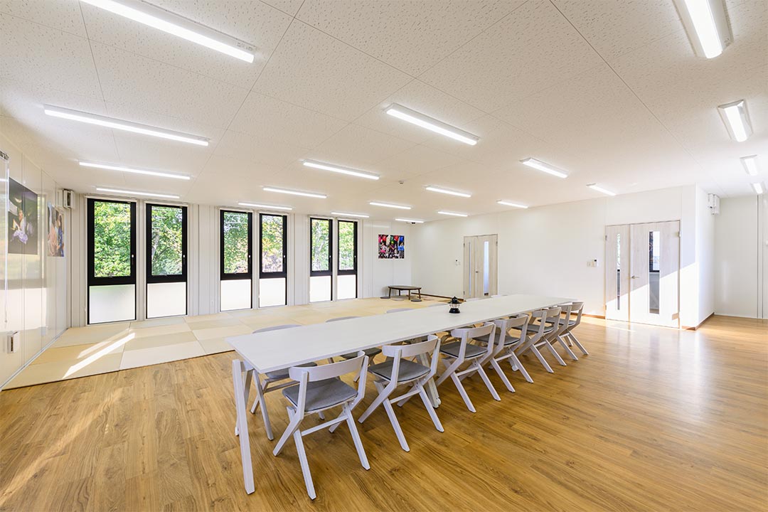 茨城県つくば市の研修施設/トイレのユニットハウス・プレハブ・コンテナハウス、内覧 1F 事務所兼休憩室