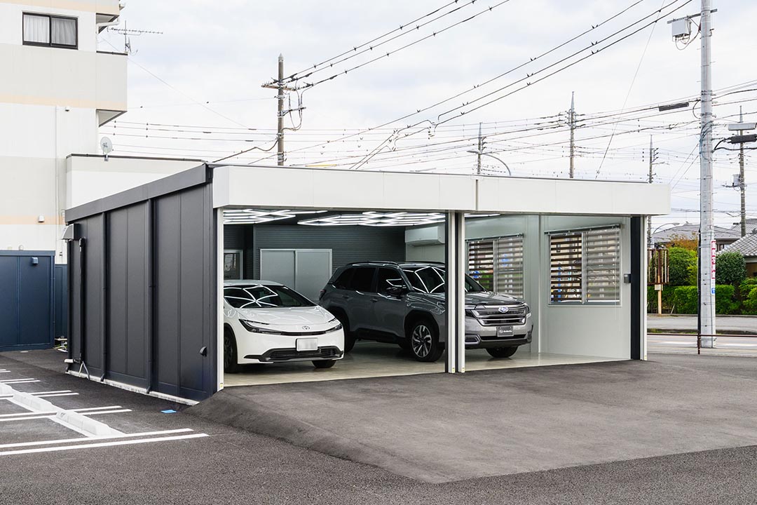 茨城県龍ヶ崎市50〜100㎡ (15〜30坪)の休憩所/車庫のユニットハウス・プレハブ・コンテナハウス、外観 左アングル