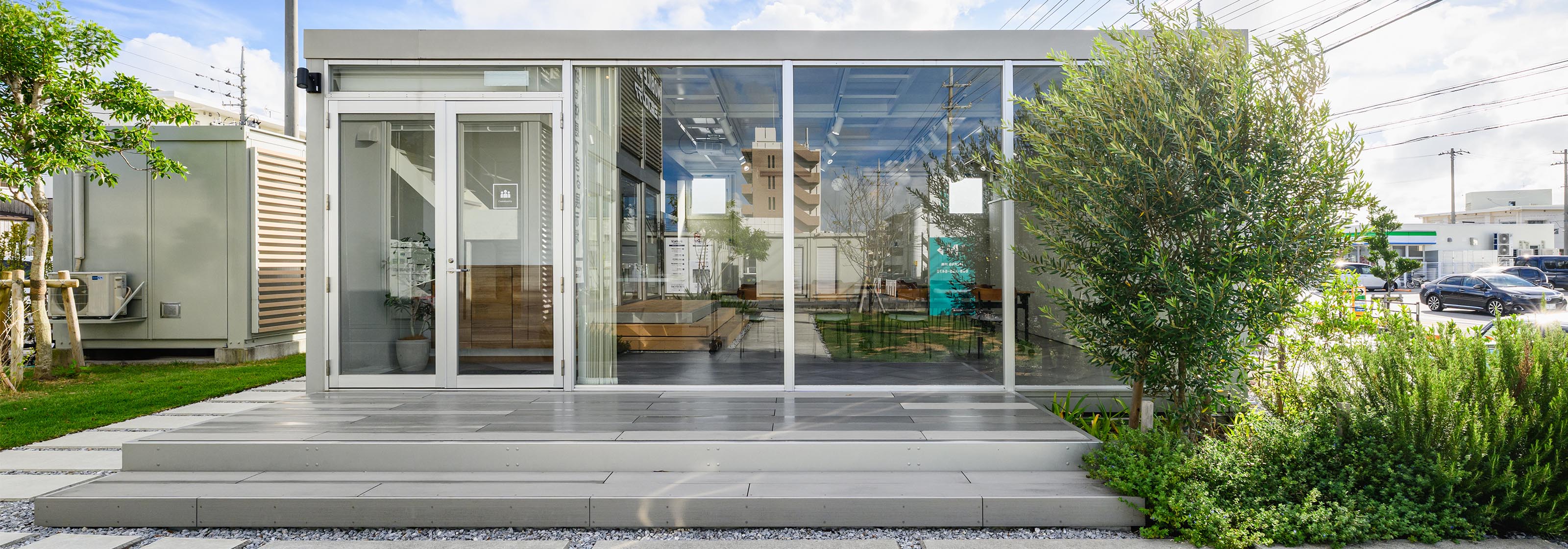 ユニットハウス・プレハブ・コンテナハウス | 沖縄出張所/総合展示場、MS SHOP 外観