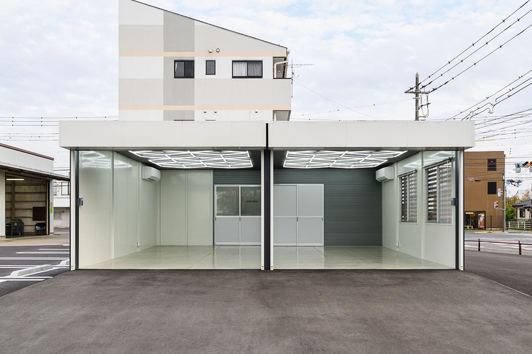 茨城県龍ヶ崎市50〜100㎡ (15〜30坪)の休憩所/車庫のユニットハウス・プレハブ・コンテナハウス、外観 正面