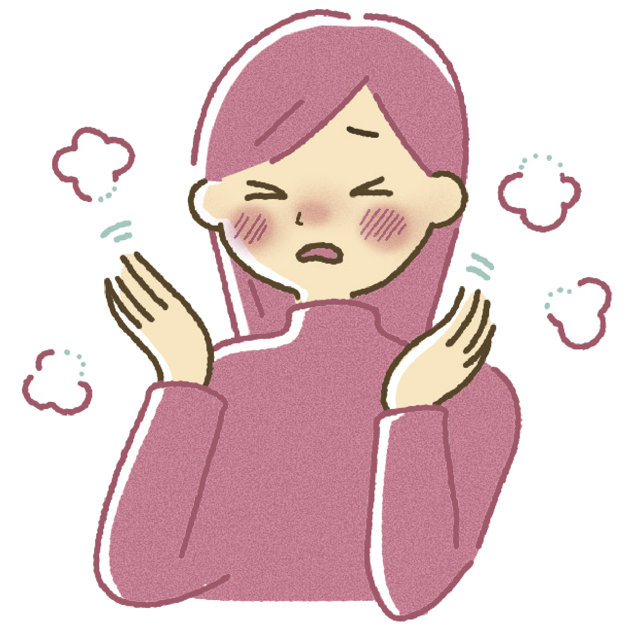 のぼせている様子のイラスト