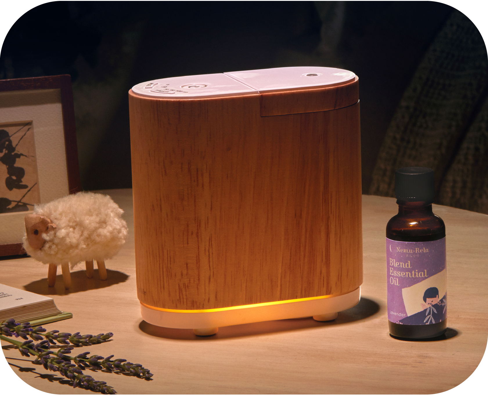 エッセンシャルオイルディフューザー aromore（アロモア）、ネムリラ ブレンドエッセンシャルオイル