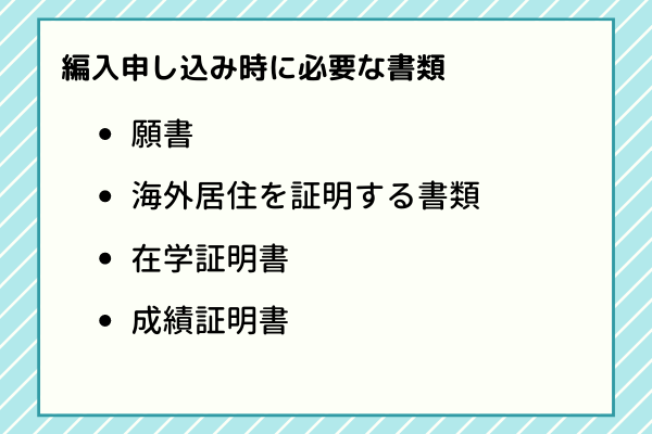 編入の申し込みに必要な書類