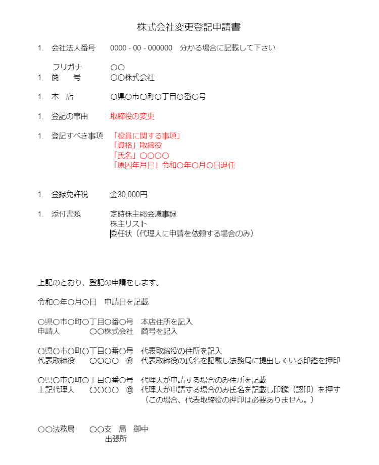 役員 取締役 退任登記申請の必要書類を解説します Ai Con登記