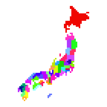 ドット絵日本地図