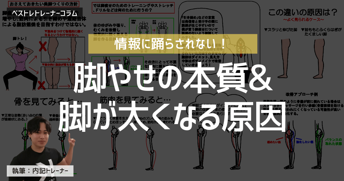 脚やせの本質&脚が太くなる原因とは?現役トレーナーが詳しく解説!【脚やせシリーズ①】