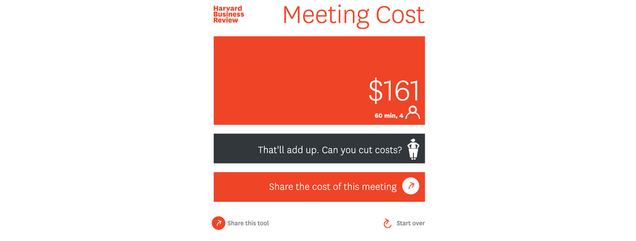 簡単に会議のコストを計算できる、コスト試算ツール/シュミレーター