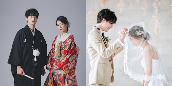 ラグジュアリープラン こだわりの和装 洋装前撮り各1着 オンライン結婚式 フォトウェディング オンライン結婚式 フォトパブリックウェディング By De Co